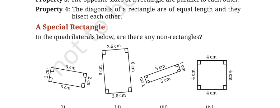 Four quadrilaterals (i)–(iv) from the textbook