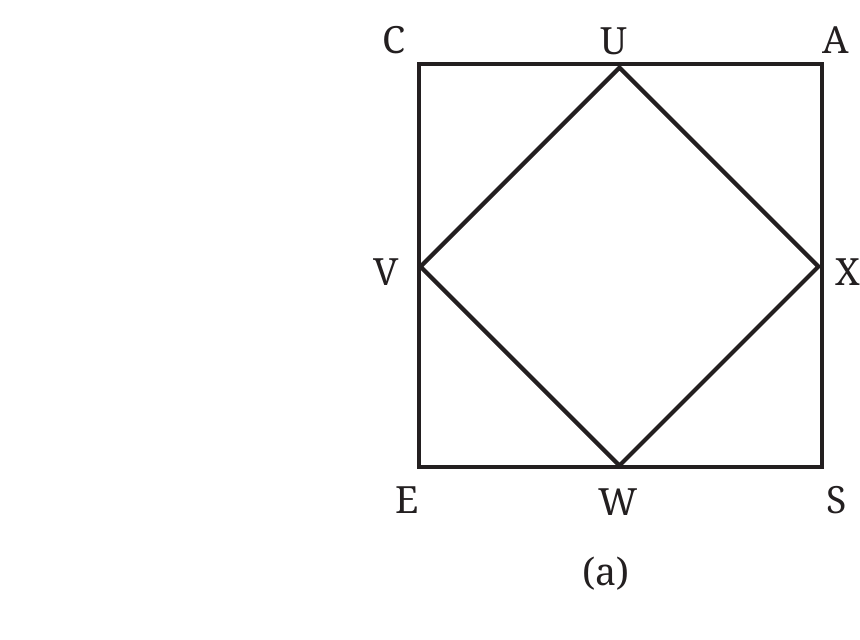 CASE is a square; U, V, W, X are midpoints — what type is UVWX?