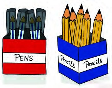 Fig. 2.1: Pens and pencils (Example 1)