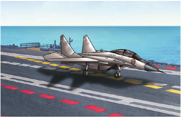 Fig. 7.12: A jet aircraft landing on an aircraft carrier