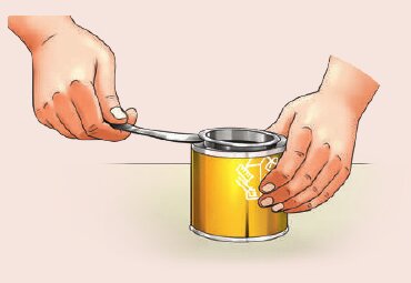 Fig. 7.35: Opening the lid by using a spoon